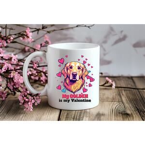 My Golden Retriever is My Valentine Cute Gift Coffee Mug